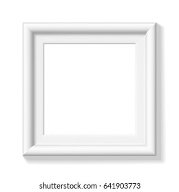 White square picture frame. Vector illustration.