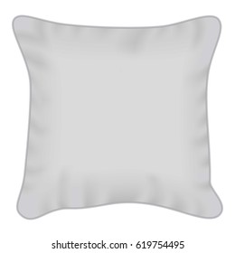 White square pillow mockup. Realistic illustration of white square pillow vector mockup for web