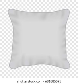 White square pillow mockup. Realistic illustration of white square pillow vector mockup for web