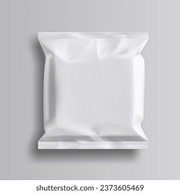 Bolsa De Polietileno Cuadrada Blanca Para Alimentos U Otros Productos. Vector EPS10