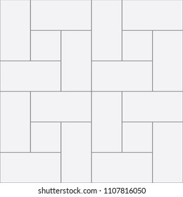 White square and rectangular tiles seamless vector texture.