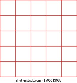 White square with red lines,White graph paper with red lines