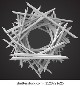 white square rods abstract. 3d style vector illustration