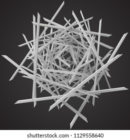 white square rods abstract. 3d style vector illustration