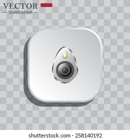 White square with rounded corners on the gray background of a chessboard. Shadow. icon smartphone camera and flash. icon. vector design