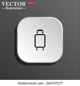 White square with rounded corners on the background metal or plastic structure. Shadow.  Baggage icon. Vector illustration, EPS 10