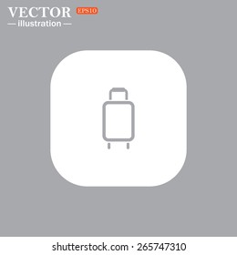 White square with rounded corners on a gray background.  Baggage icon. Vector illustration, EPS 10