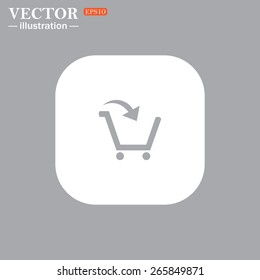 White square with rounded corners on a gray background.  put in shopping cart , vector illustration, EPS 10