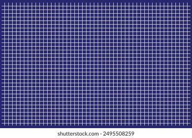 White square seamless pattern on blue background. Grid square graph line texture. Vector Repeating Texture.
