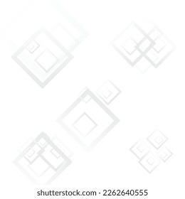 White Square Shape Vector  Background. Trendy Tile Backdrop. Gray Style Banner. Grey Architecture Illustration.