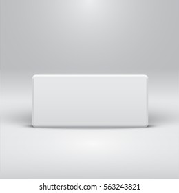 White square template for websites or products, realistic vector illustration