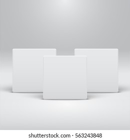 White square template for websites or products, realistic vector illustration