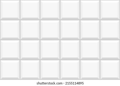 White square tile seamless pattern. Ceramic or stone brick wall background. Kitchen backsplash or bathroom floor decoration. Interior or exterior texture. Vector flat illustration