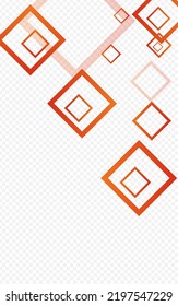 Fondo transparente del vector de moda de la Plaza Blanca. Fondo rectangular contemporáneo. Pancarta creativa naranja. Plantilla de forma amarilla.
