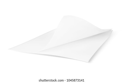 White square writing paper. Open notebook with curved edge.