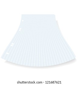 White squared blank white paper sheet. Vector illustration.