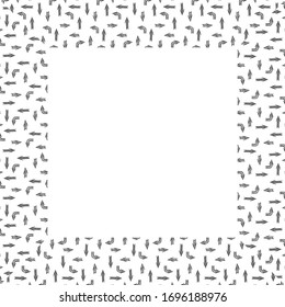 Marco blanco cuadrado con flechas de línea negra. Signo de doodle. Esbozar símbolos de contorno de curva. Borde comercial de plantilla. Cursor. Puntero.Ilustración vectorial aislada.