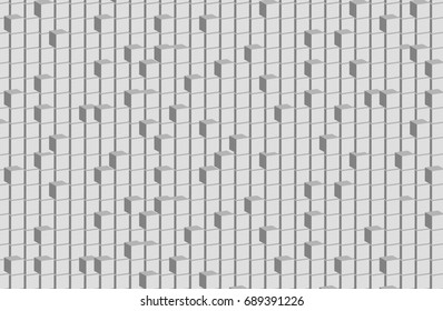 White squares. Abstract 3D rendering background 