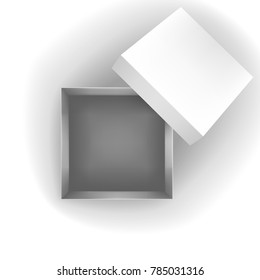 White squares box isolated on white background. Vector mockup for design.
