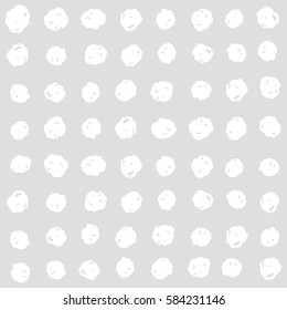 White squares on a grey background. Vector hand drawn seamless pattern