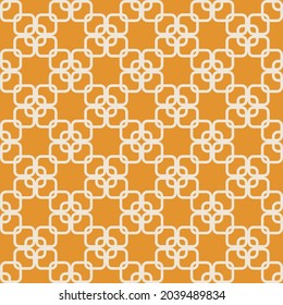 White squares pattern on orange seamless background. 