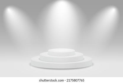 Escenario blanco en el centro de atención