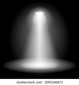 white stage spotlight vector on black background