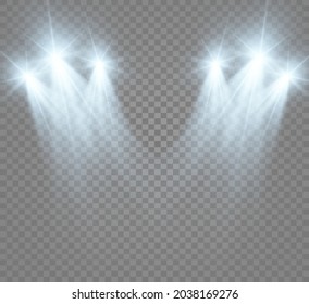White stage with spotlights. Vector illustration	
