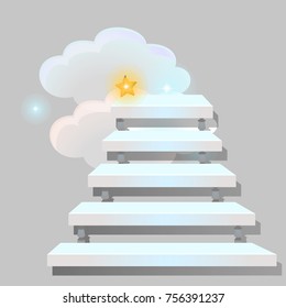 Illustration Of Stairs On The Way To Heaven Background, Way