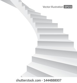 White stair on white background.