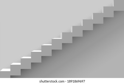 weiße Treppe an der Wand im weißen Raum