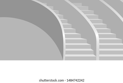 white staircase in the white room