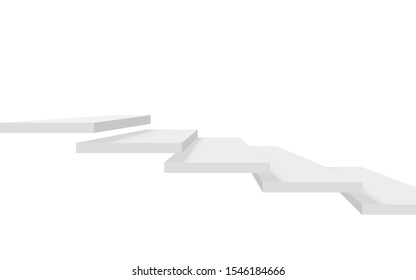 white staircase in the white room