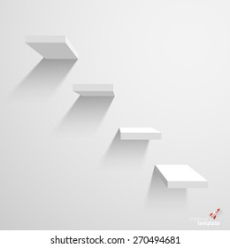 White stairs on white background. Infographics vector template.