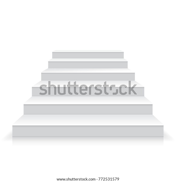 白い階段のリアルなイラスト ベクター画像 のベクター画像素材 ロイヤリティフリー