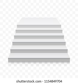 White stairs of staircase vector realistic isolated front