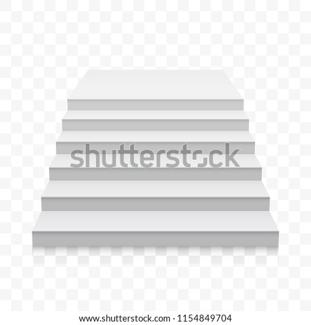 White stairs of staircase vector realistic isolated front