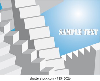 white stairways. vector illustration.