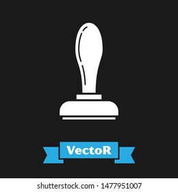 White Stamp icon isolated on black background.  Vector Illustration