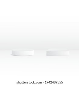 white stand for product illustration vector, space for object with white background design 