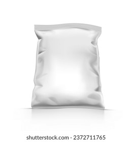 Paquete De Bolsa De Plástico Transparente Vacío Con Paro Blanco. Vector EPS10