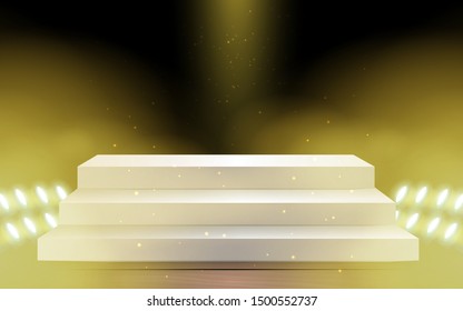 white stand with spotlight in the studio room