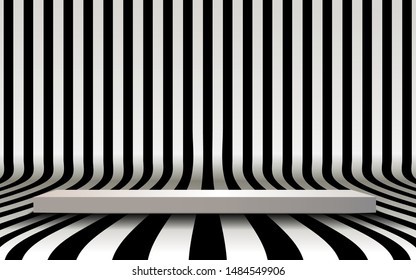 white stand in the studio room