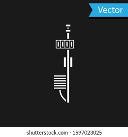 White Standalone sensor icon isolated on black background.  Vector Illustration