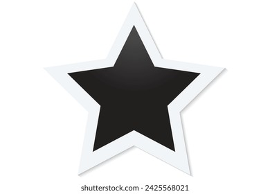 White star with black inside, complete with shadow. Pattern vector illustration Picture frame with copy space or empty. white background