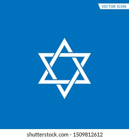 White Star of David icon. Generally recognized symbol of modern Jewish identity and Judaism, Israel symbol