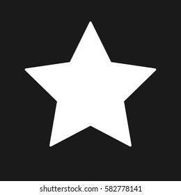 White star favourite favorite bookmark rate rating button icon symbol on a dark background trendy minimalistic simple flat design vector illustration