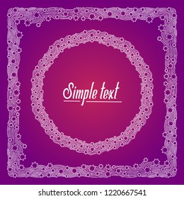 White star frames on a bright background. Vector white square and round frames