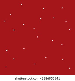 white star glitter and snow on red background and white snow, chrismas theme, winter