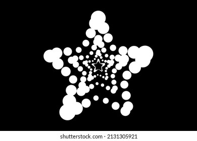 White star Half tone. Vector illustration.